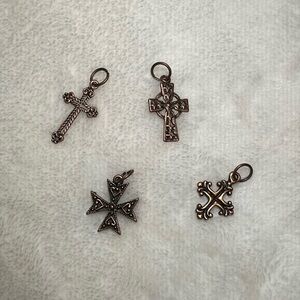 Set of Four Cross Charms